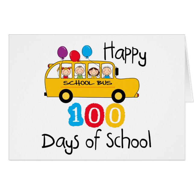 100 dagen schoolbusviering (Voorkant Horizontaal)
