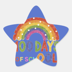 100 dagen schoolcadeauleraar ster sticker