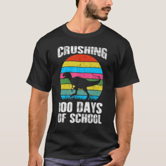 100 dagen schooldinosaurus Trex 100th D T-shirt