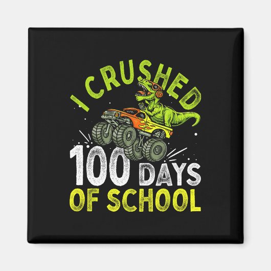 100 dagen schooldinosaurusmonster magneet (Voorkant)