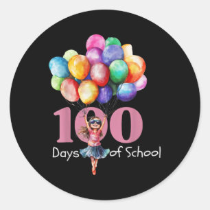 100 dagen schoolfeest outfit Kinder, meisjes Ronde Sticker