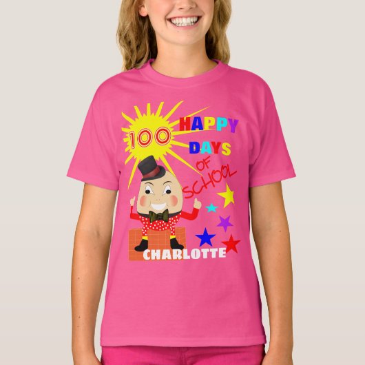 100 dagen schoolfeesten op maat t-shirt (Voorkant)