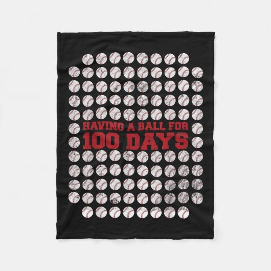 100 dagen schoolhonkbal 100e schooldag fleece deken (Voorkant)