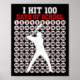100 dagen schoolhonkbal 100e schooldag poster