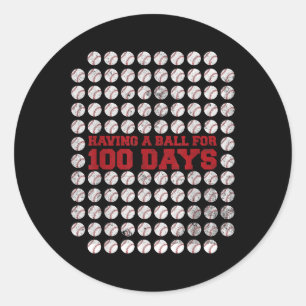 100 dagen schoolhonkbal 100e schooldag ronde sticker