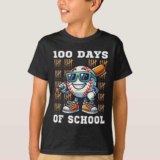 100 dagen schoolhonkbal 100e schooldag t-shirt (Voorkant)