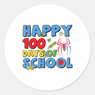 100 dagen schoolkostuum Spider Web voor jongen Ronde Sticker