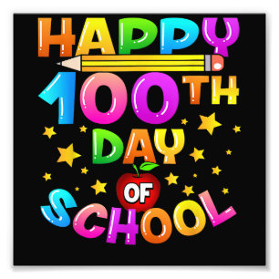 100 dagen schoolleraar 100e schooldag foto afdruk