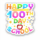 100 dagen schoolleraar 100e schooldag sticker (Voorkant)