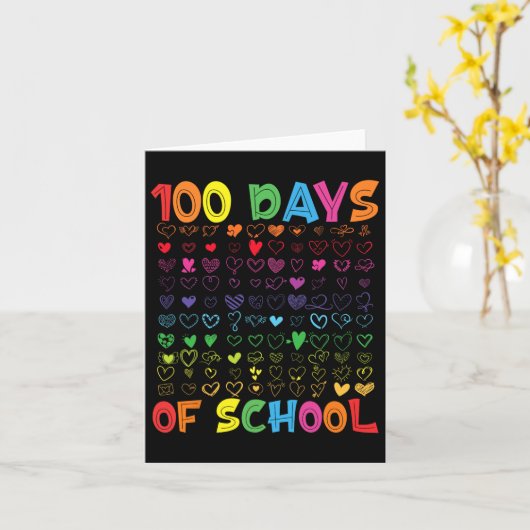 100 dagen schoolleraar Kinder leerling meisje 1 Kaart (Gele Bloem)