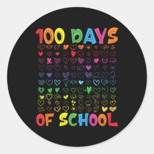 100 dagen schoolleraar Kinder leerling meisje 1 Ronde Sticker