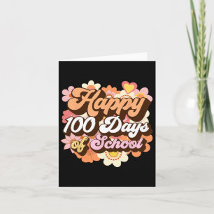 100 dagen schoolleraar Kinder retro Happy 100th Kaart