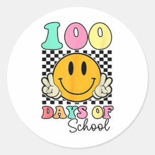 100 dagen schoolleraar Kinderen 100e Schoo-dag Ronde Sticker