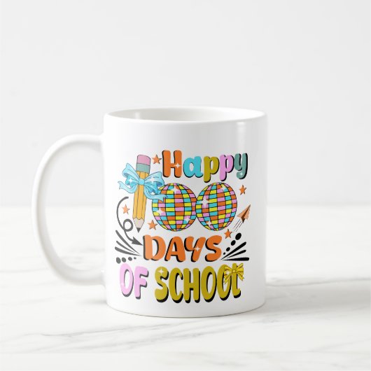 100 dagen schoolleraar. Leraar appreciatie Koffiemok (Links)