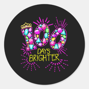 100 dagen schoolmeisjes 100 dagen ronde sticker
