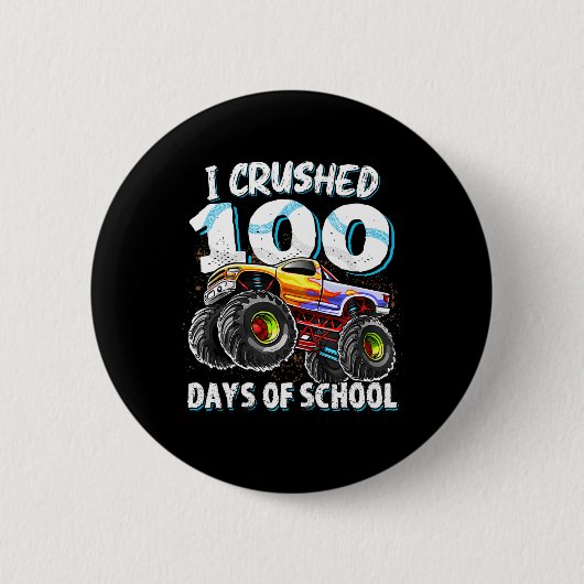 100 dagen schoolMonster, 100e Scho-dag Ronde Button 5,7 Cm (Voorkant)