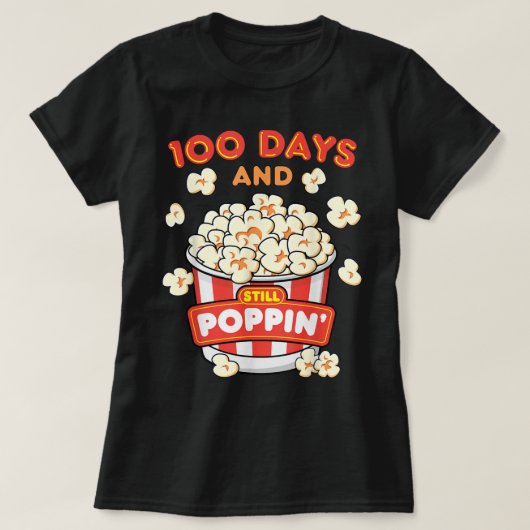 100 dagen schoolpopcorn 100e Scho-dag T-shirt (Design voorkant)
