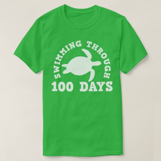 100 dagen schoolschildpad-Zee T-shirt (Design voorkant)