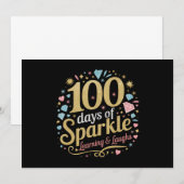 100 dagen schoolsprankeling leren en lachen kaart (Voorkant / Achterkant)