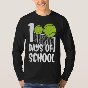 100 dagen schooltennis vallen 100e dag voor jongen t-shirt