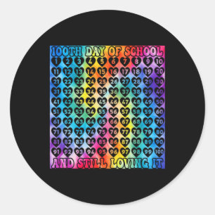 100 dagen schooltijd Dye Hearts nummers 100 dag Ronde Sticker