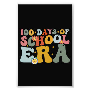 100 dagen schooltijd Groovy leraar kinderen Foto Afdruk
