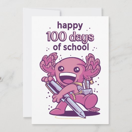 100 dagen schooluitnodiging feestdagenkaart (Voorkant)