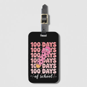100 dagen schoolviering bagagelabel