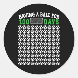 100 dagen schoolvoetbal 100ste schooldag ronde sticker