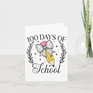 100 dagen schoolvolleybal Coquette Pencil Bow Kaart