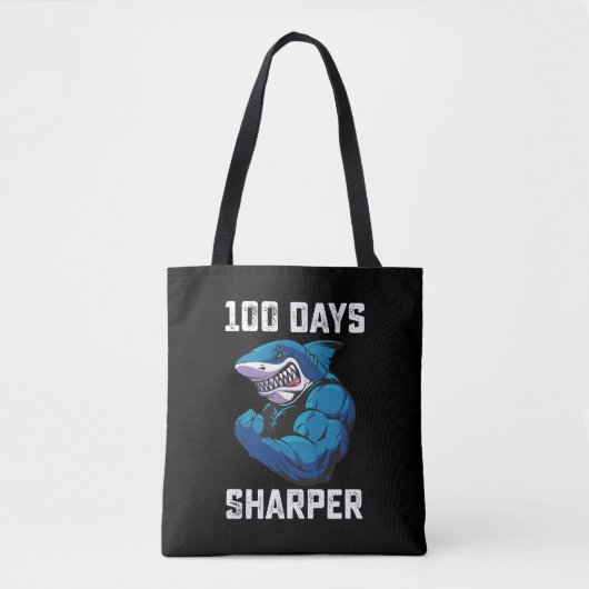 100 dagen Sharper Shark 100e dag van school Gym Draagtas (Voorkant)