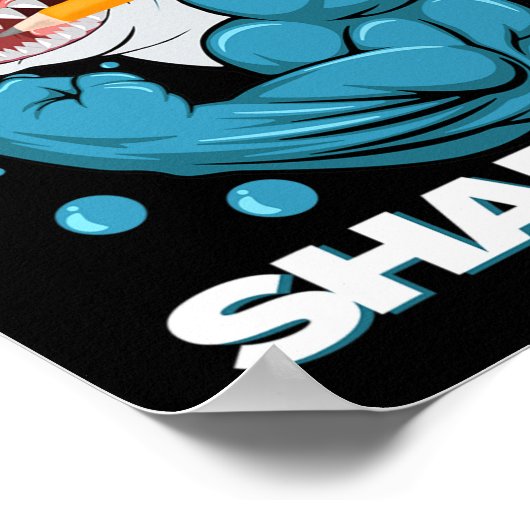 100 dagen Sharper Shark plezier 100 dagen van scho Poster (Hoek)
