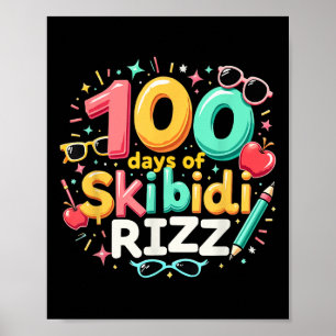 100 dagen Skibidi Rizz 100ste dag van de Kinder sc Poster