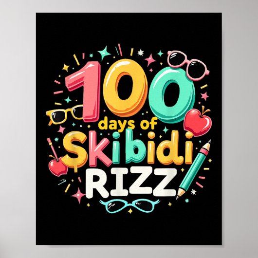 100 dagen Skibidi Rizz 100ste dag van de Kinder sc Poster (Voorkant)