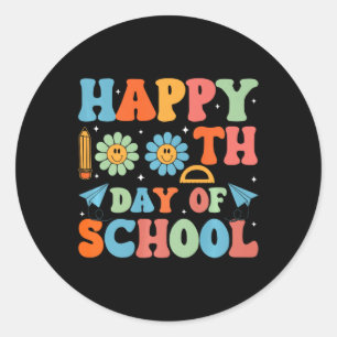 100 dagen slimmer, 100e dag van de schoolreis ronde sticker
