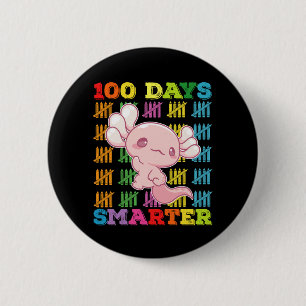 100 dagen slimmer Axolotl 100e dag van school Ronde Button 5,7 Cm