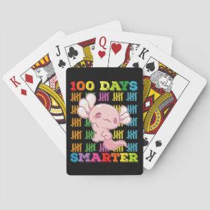 100 dagen slimmer Axolotl 100ste schooldag Pokerkaarten