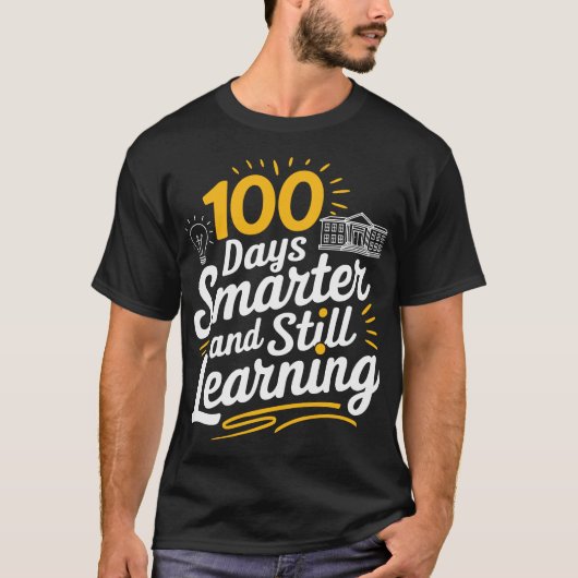 100 dagen slimmer grappig monster 100 dagen school t-shirt (Voorkant)