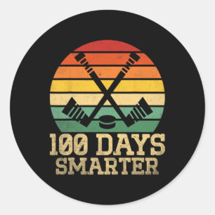100 dagen slimmer hockey 100 dagen school ronde sticker