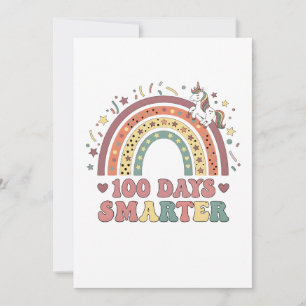 100 dagen slimmer kinderen meisjes eenhoorn 100ste feestdagenkaart