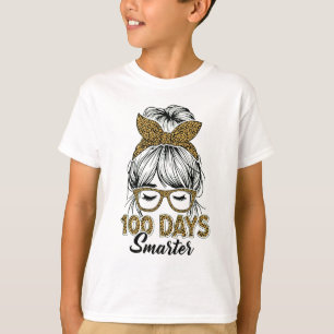 100 dagen slimmer leraren luipaardprint boog schoo t-shirt