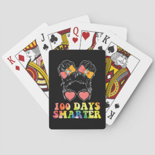 100 dagen slimmer meisjes Messy Bun School Tie Dye Pokerkaarten