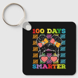 100 dagen slimmer Messy Bun 100ste dag van de scho Sleutelhanger