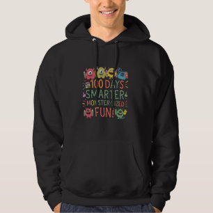 100 Dagen Slimmer Schattige Kleurrijke Monsterscho Hoodie