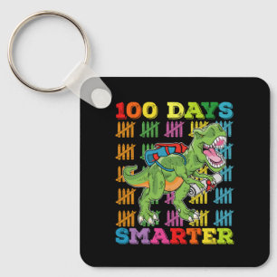 100 dagen slimmer T Rex dinosaurus 100e dag school Sleutelhanger