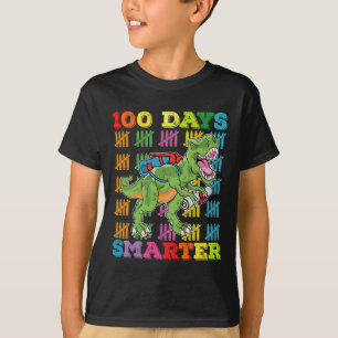 100 dagen slimmer T Rex dinosaurus 100e dag school T-shirt