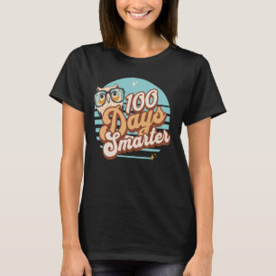 100 dagen slimmer uil retro leraar kinderen 100 da t-shirt