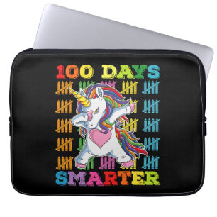 100 dagen slimmer Unicorn 100e schooldag Laptop Sleeve