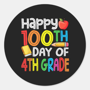 100 dagen slimmer vierde klas 100e dag van de scho ronde sticker