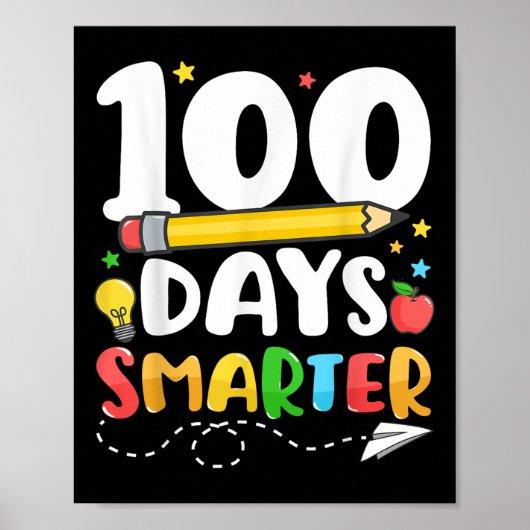 100 dagen slimmere 100e dag schoolleraar poster (Voorkant)